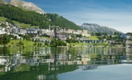 St. Moritz, Bergbahn, Sommer, Schweiz, See